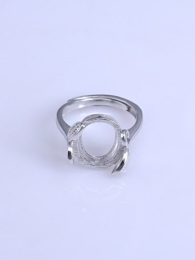 925 Sterling Silver 18K White Gold Plated Oval Ring Setting Stone size: 11*13mm