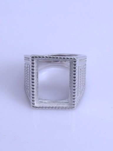 925 Sterling Silver 18K White Gold Plated Geometric Ring Setting Stone size: 13*18mm