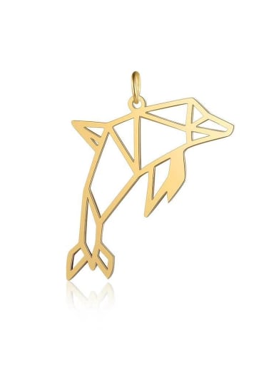 Stainless steel Dolphin gold platedCharm Height : 38 mm , Width: 22 mm