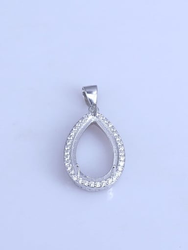 925 Sterling Silver Rhodium Plated Water Drop Pendant Setting Stone size: 11*18mm