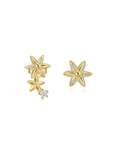 Gold 2 925 Sterling Silver Cubic Zirconia Star Minimalist Stud Earring