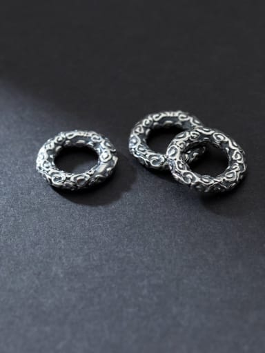 S925 plain silver printing pattern silver ring