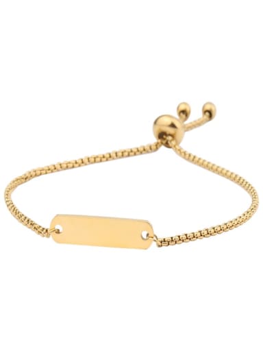 golden Titanium Steel Geometric Minimalist Adjustable Bracelet