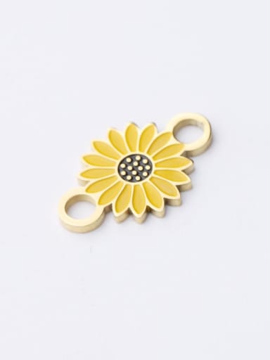 golden Stainless steel fresh small daisy double hole sun flower accessories