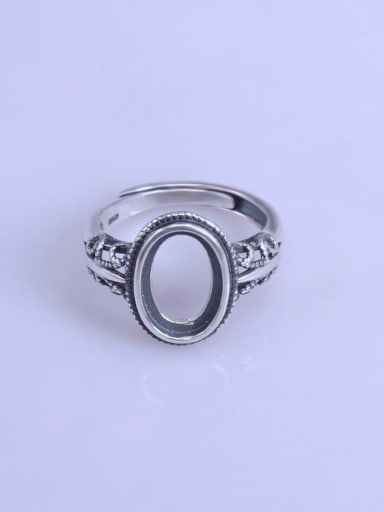 925 Sterling Silver Geometric Ring Setting Stone size: 8*12mm
