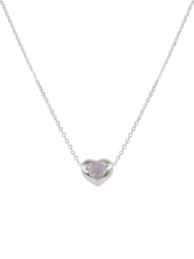 925 Sterling Silver Heart Necklace with 3 colors