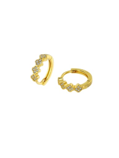 18k Gold 925 Sterling Silver Cubic Zirconia Geometric Dainty Huggie Earring