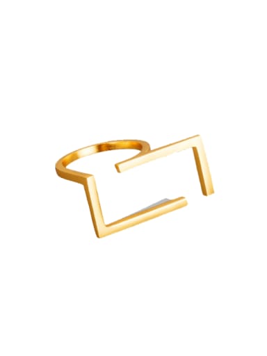 Korean 18K gold scrub 925 Sterling Silver Geometric Minimalist Band Ring