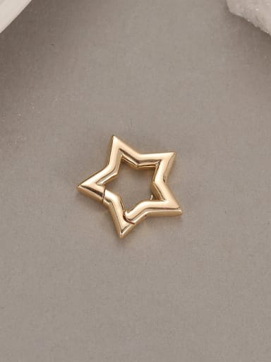 H 9193 Brass 18K Gold Plated Geometric Spring Ring Clasp