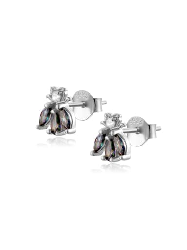 925 Sterling Silver Cubic Zirconia Bee Dainty Stud Earring