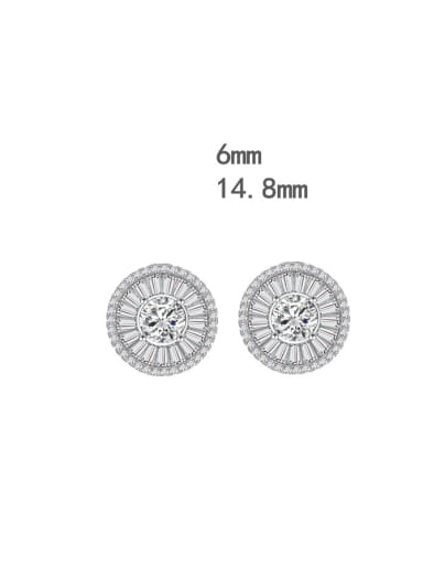 Ear studs 925 Sterling Silver Cubic Zirconia Minimalist Geometric  Earring and Necklace Set