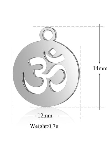 Stainless steel Irregular Round Charm Height :12 mm , Width: 14 mm