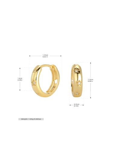gold 925 Sterling Silver Geometric Minimalist Huggie Earring