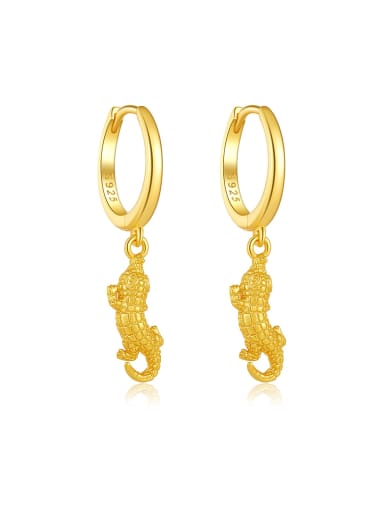 18k gold [Crocodile] 925 Sterling Silver Animal Trend Stud Earring