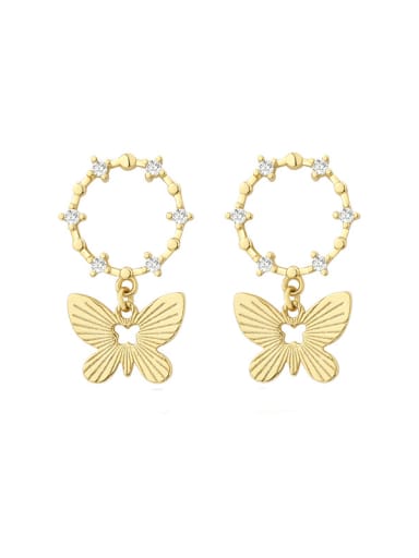 925 Sterling Silver Geometric Butterfly Vintage Huggie Earring