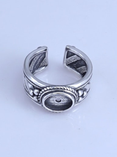 925 Sterling Silver Geometric Ring Setting Stone size: 6*8mm