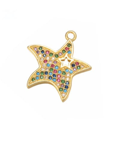 Brass Cubic Zirconia Five-pointed star  Pendant