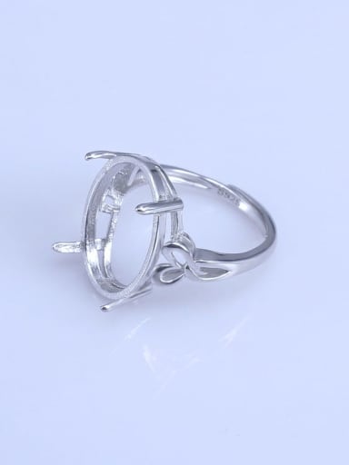 925 Sterling Silver 18K White Gold Plated Geometric Ring Setting Stone size: 8*10 8*12 10*12 12*15 13*17 14*19MM