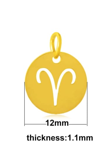 XT445 1G Stainless steel Imitation Gold Plated Constellation 12*17mm Charm