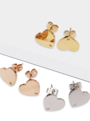 Stainless steel Heart Minimalist Stud Earring