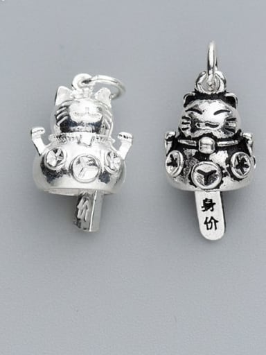925 Sterling Silver Cat Charm