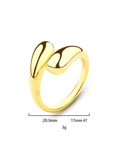 K102K Gold 925 Sterling Silver Geometric Minimalist Band Ring