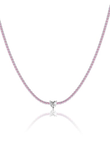Platinum [necklace] 35cm+5cm 925 Sterling Silver Cubic Zirconia Geometric Minimalist Bracelet