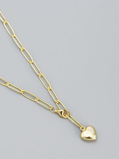 Golden color 925 Sterling Silver Heart Vintage Necklace