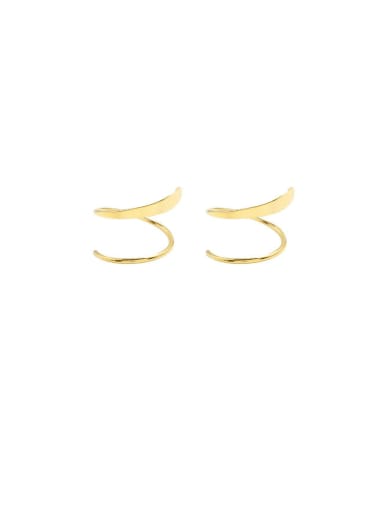 golden 925 Sterling Silver Geometric Minimalist Hook Earring
