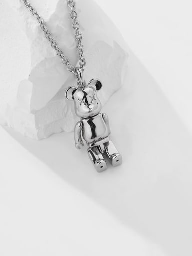 925 Sterling Silver Bear Cute Necklace