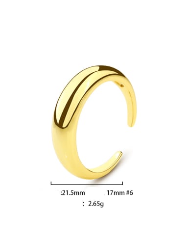 K916 Gold 925 Sterling Silver Geometric Minimalist Band Ring