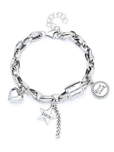 925 Sterling Silver Star Vintage Charm Bracelet