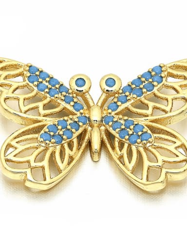 golden Brass Microset Butterfly Pendant Accessory