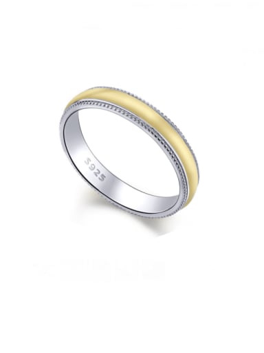 Platinum yellow AY120216 925 Sterling Silver Enamel Geometric Minimalist Band Ring