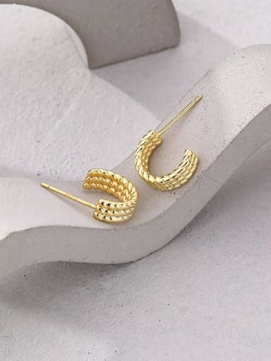 E2663 Gold 925 Sterling Silver Geometric Minimalist Stud Earring