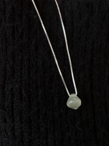 925 Sterling Silver Natural Stone Geometric Vintage Necklace