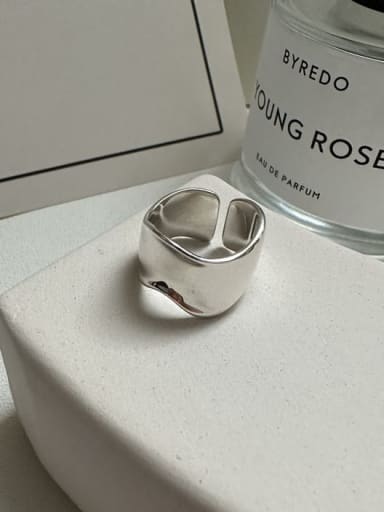925 Sterling Silver Geometric Minimalist Irregular Wave Band Ring