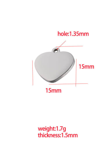 Steel color without melon seed buckle Stainless steel love heart pendant