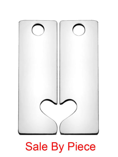 Stainless steel Heart Charm Height : 16.9 mm , Width: 5.4 mm