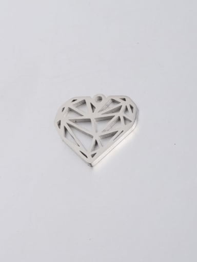 Steel color Stainless Steel Hollow Diamond Peach Heart Pendant