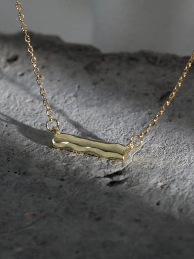 A021A Gold 925 Sterling Silver Geometric Minimalist Necklace