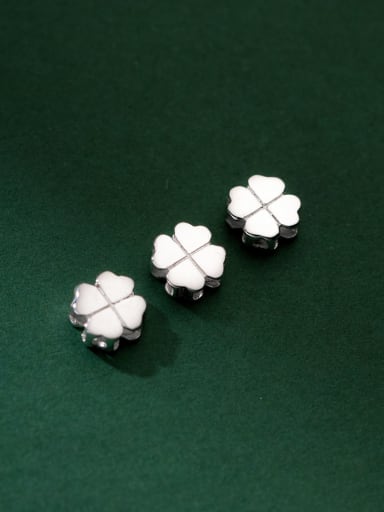 S925 silver Seiko electroplating four-leaf flower spacer beads