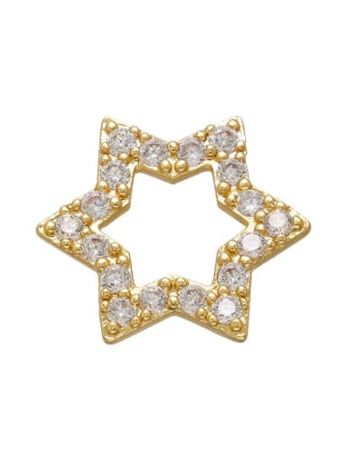 Golden White Diamond Brass Diamond Gold Plated Five-pointed Star Pendant