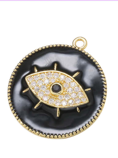 black Brass Micropaved Eye Oil Pendant