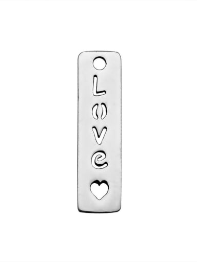 Stainless steel Message Charm Height : 20 mm , Width: 5 mm