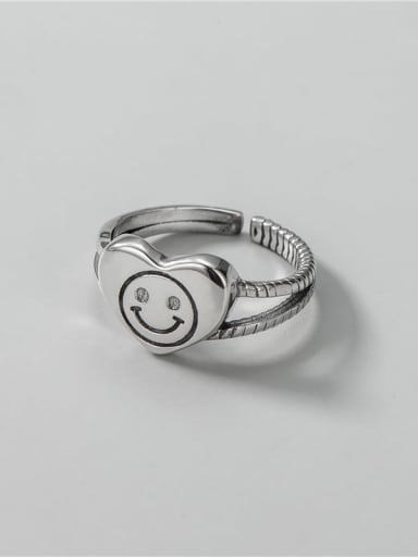 925 Sterling Silver Smiley Vintage Stackable Ring