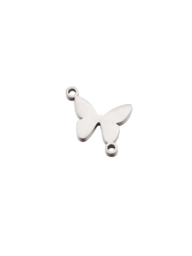 Stainless Steel Plane Cut Double Hole Butterfly Bracelet Necklace Pendant
