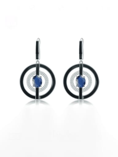 Handle lanbao Earrings 925 Sterling Silver Natural Color Treasure Topaz Geometric Luxury Drop Earring