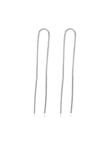 E3109 925 Sterling Silver Tassel Minimalist Threader Earring