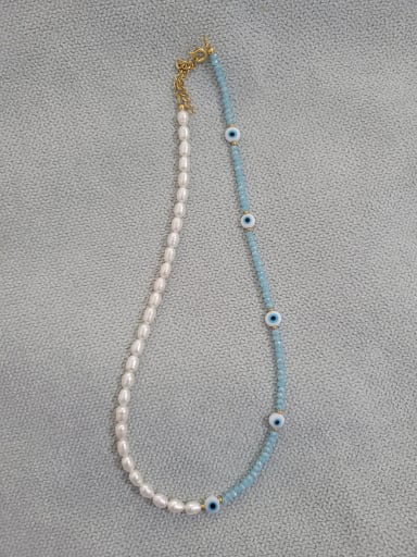 Titanium Steel Freshwater Pearl Bohemia Beaded Necklace